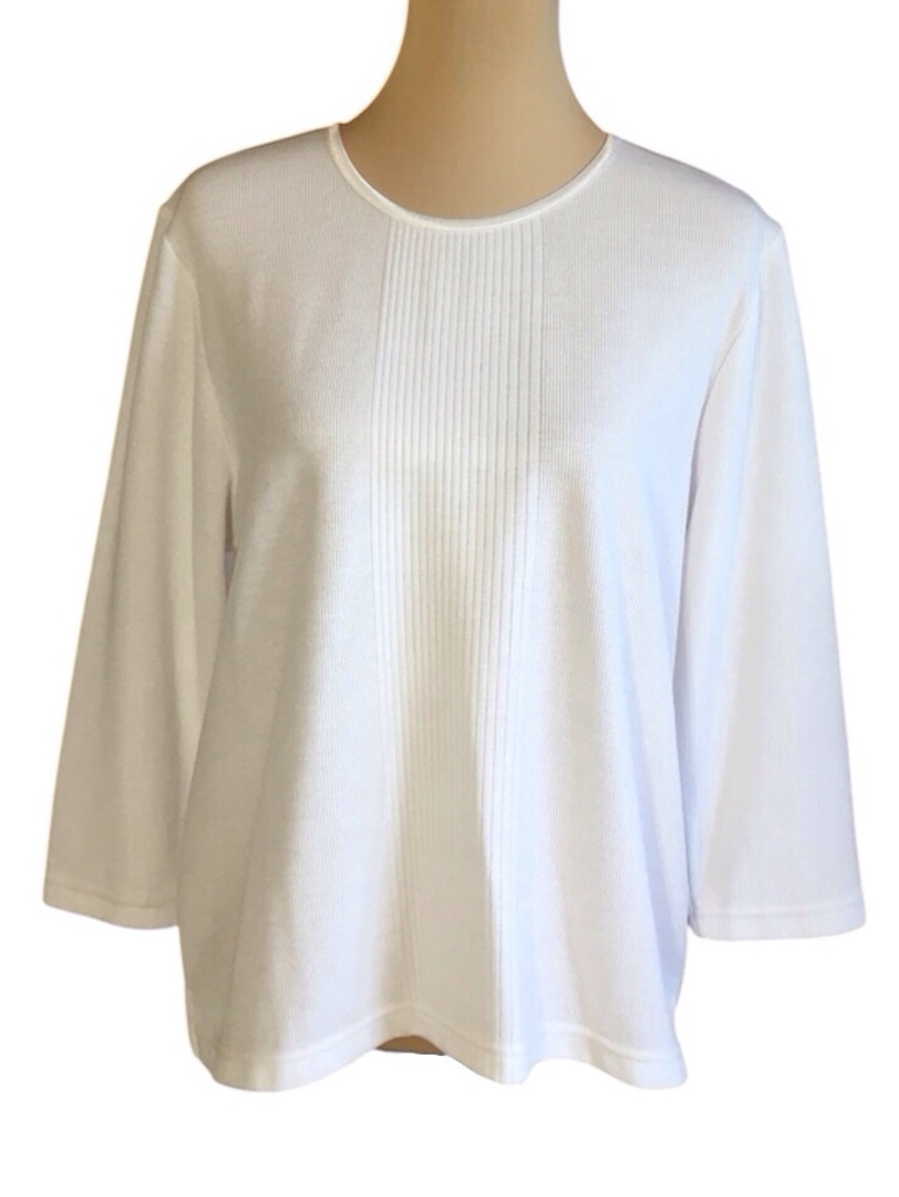 Speculation White 3/4 Length Sleeve Knit Top, Women's Petite Large